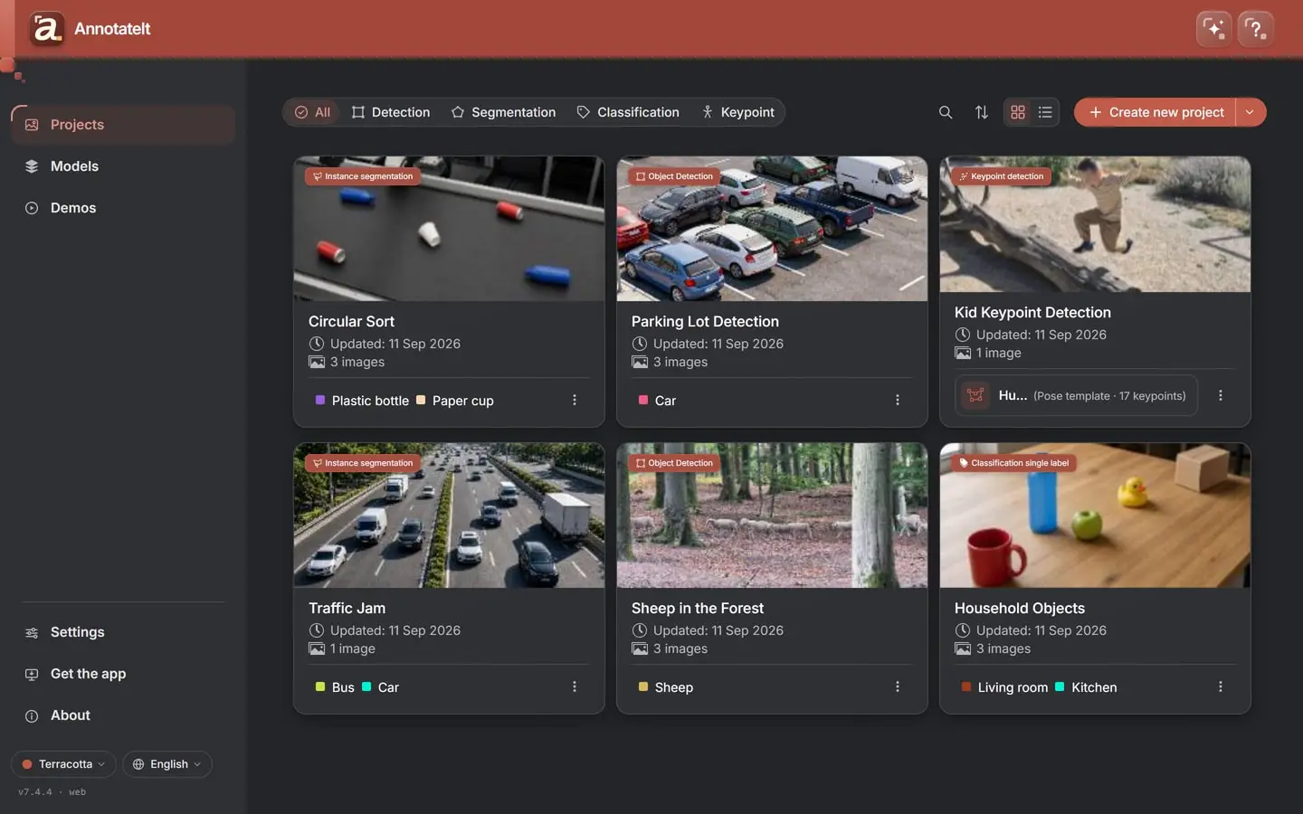 The AnnotateIt project workflow: gallery and annotator views used to import, annotate and export locally.